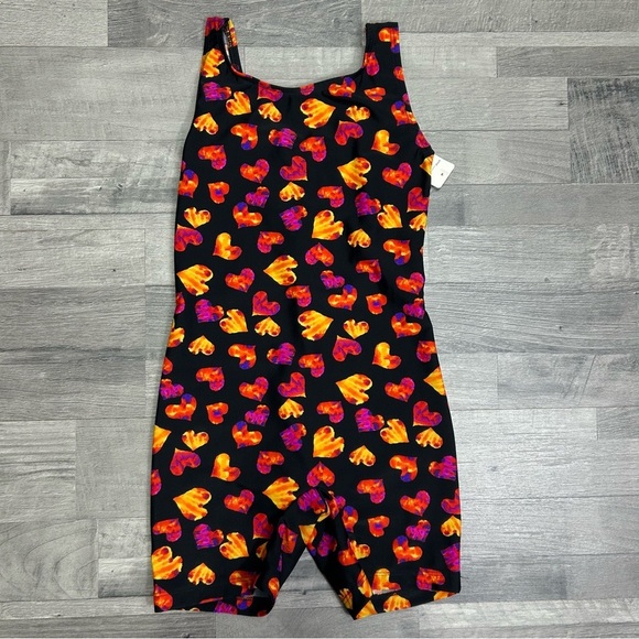 Stonewear Black Fire Hearts Unitard L - Picture 1 of 5